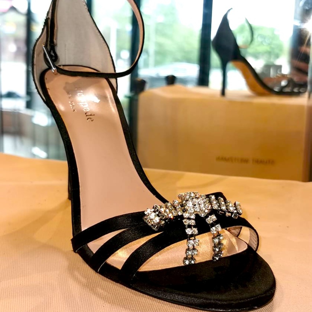 Kate Spade black sandal with crystal detail